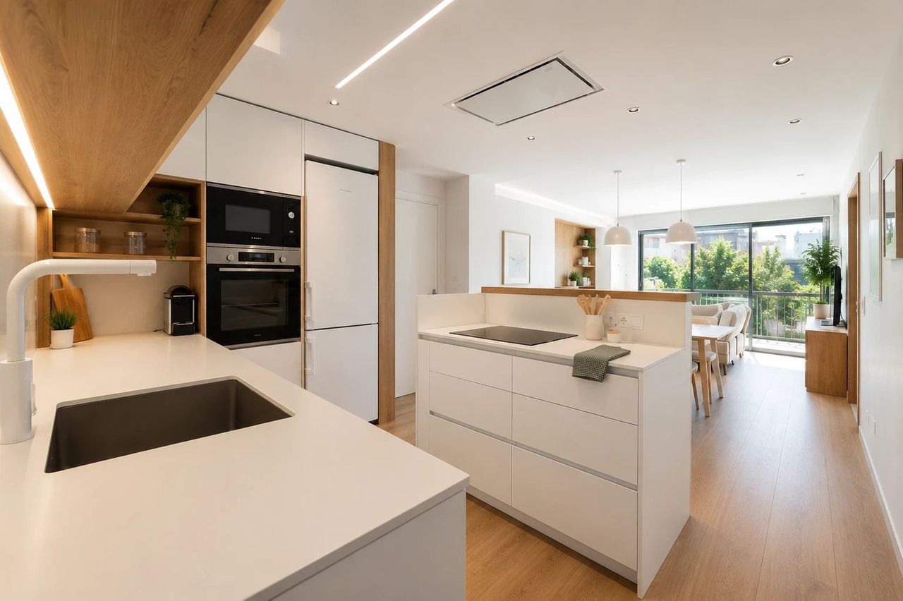 Reforma integral con cocina de isla en Rota